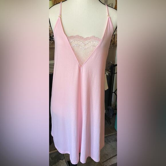 NWT Pink Lace Flora Size XL Nikrooz Racer back with lace insets - Picture 1 of 12